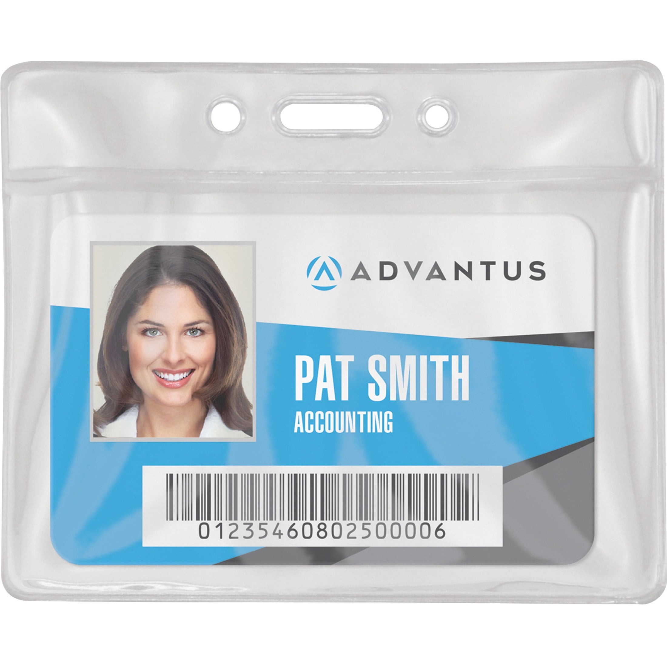 Advantus, AVT75683, Vinyl ID Badge Holders, 50 / Pack, Clear