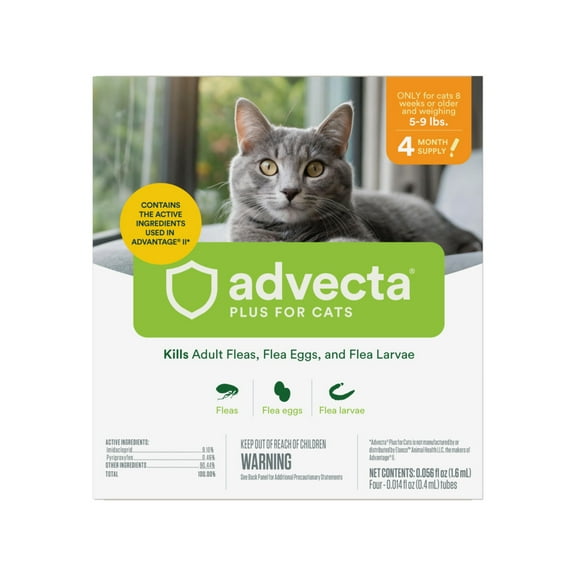 Advecta Plus Flea Treatment for Small Cat, 4 Monthly Treatments