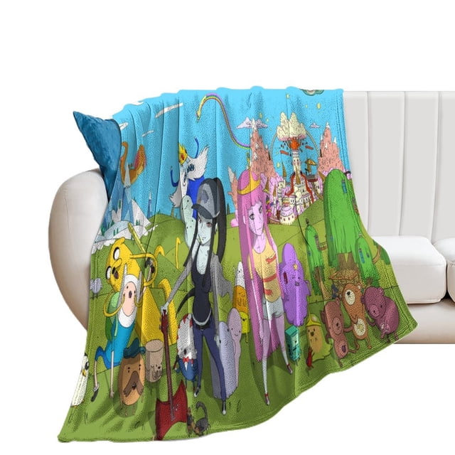 Adven_ture Ti_me Funny Anime Cartoon Throw Blanket Flannel Blanket