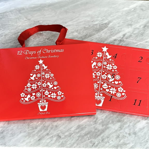 Advent Calendar '12 Days of Christmas' Silver, Gold Jewelry Set, Females 4 Years and up.