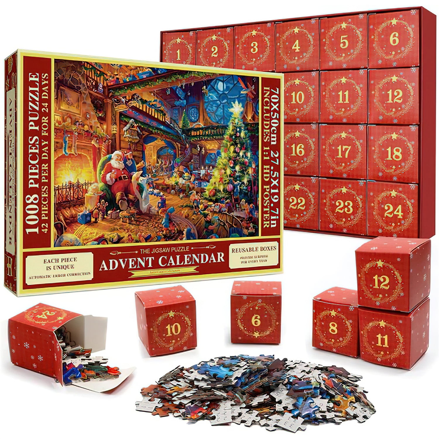 Advent Calendar 2023 Christmas Jigsaw Puzzle 1008 Pieces Puzzle 24 Days