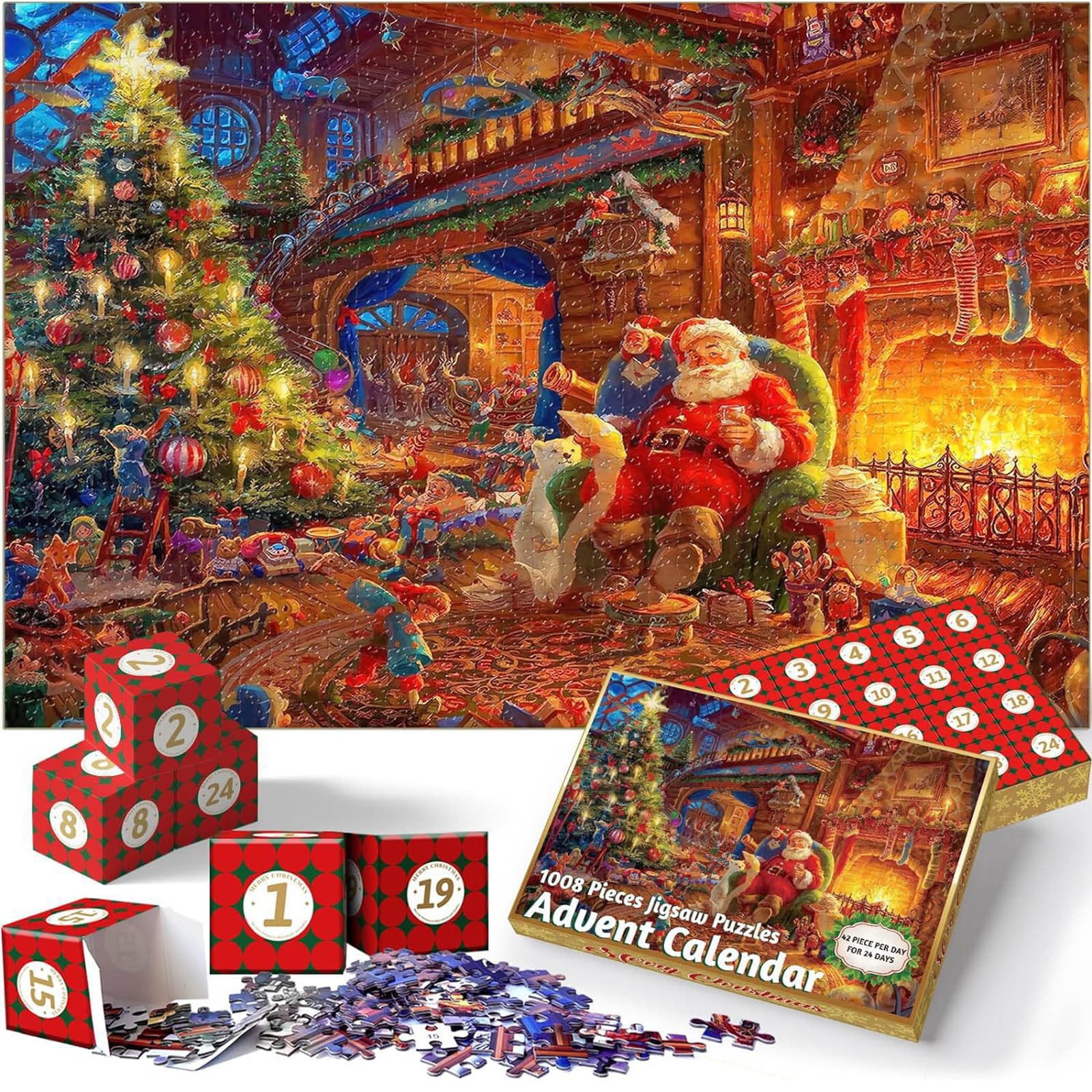 Tosekry Calendario Adviento 2023 Puzzle, 24 Cajas Calendario de Adviento  Árbol de Navidad Decoracion Navidad Adultos, Puzzle Advent Calendar de 1008  Piezas Regalos Para Adultos y Niños(B) : : Juguetes y juegos