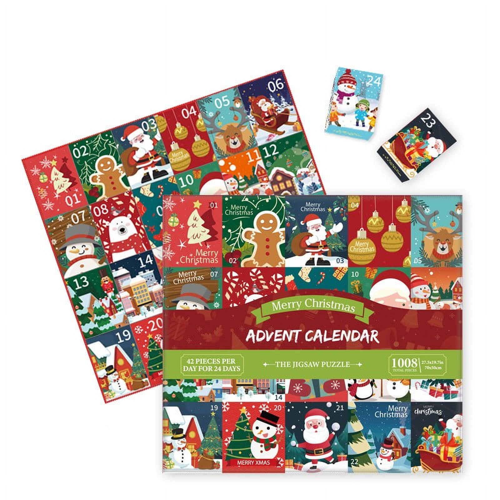 Advent Calendar 2023, Christmas Scene 24 Days Jigsaw Puzzles Countdown