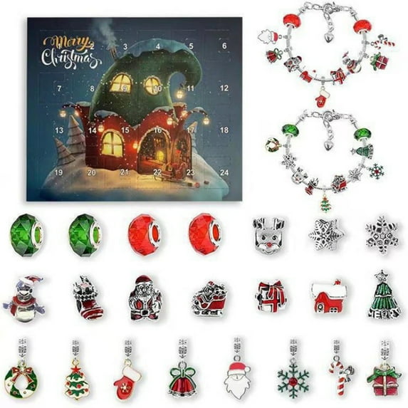 Advent Calendar 2023, DIY Girls Bracelet Making Kit, 24 Days Jewelry Countdown Christmas Advent Calendar with 2 Sets DIY Bracelets Christmas Gifts for Girls Teens Adult