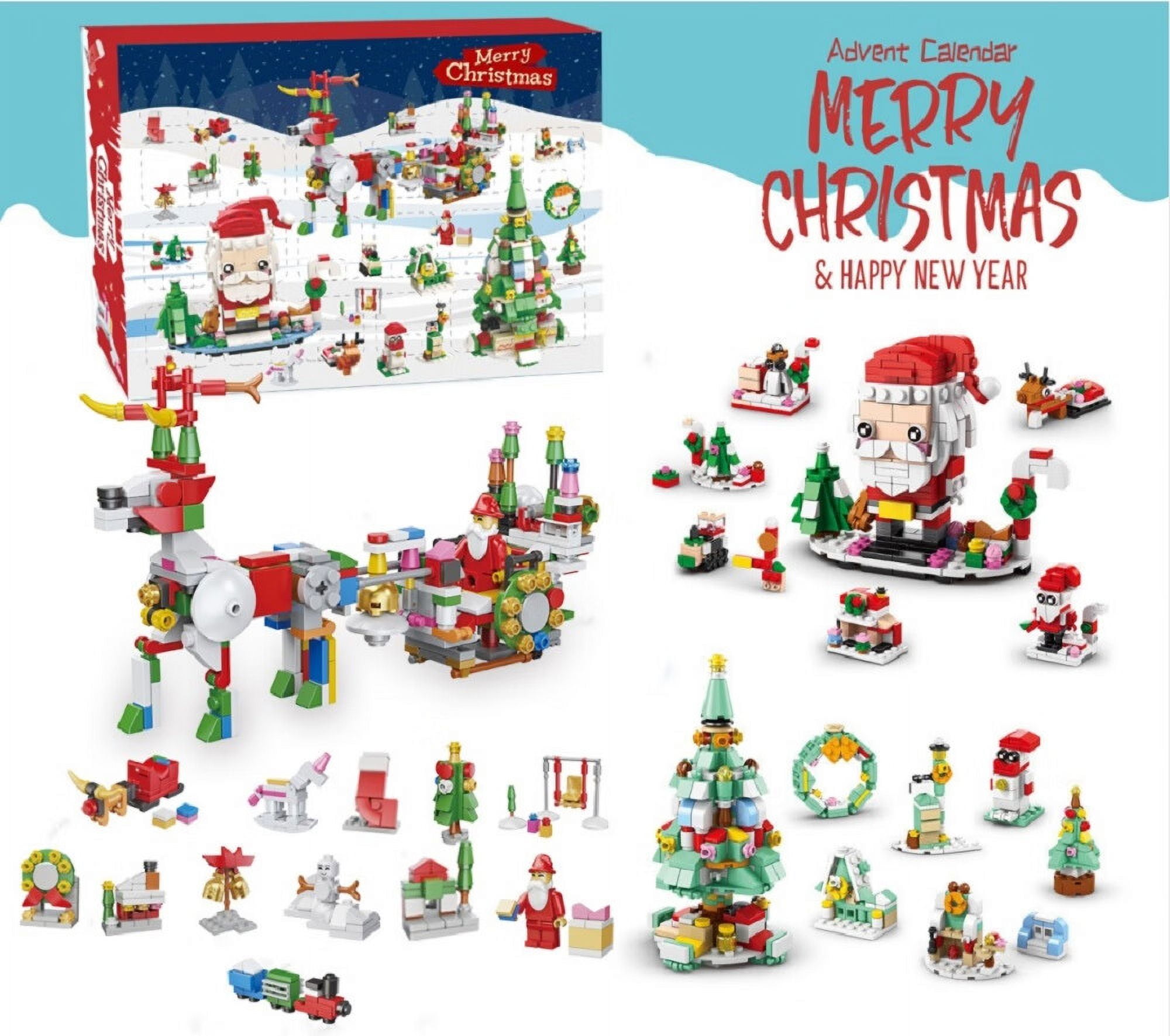 Advent Calendar 2023 Xmas Themed Building Toys 24 Days Christmas
