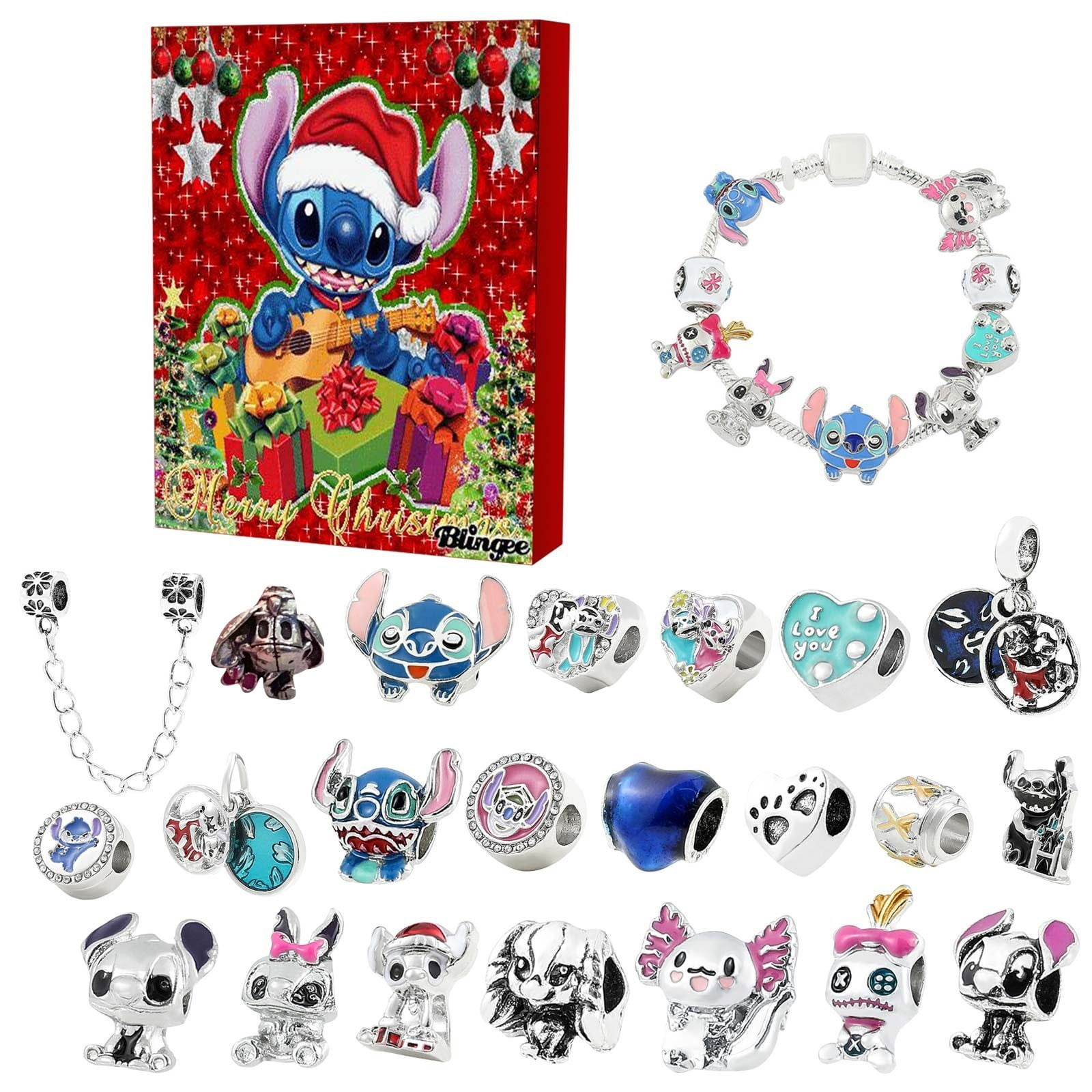 Advent Calendar 2024，24 Days Christmas Calendar DIY Bracelets Jewelry