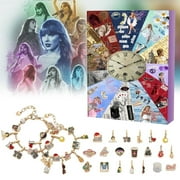 BLUBUKLKUN Advent Calendar 2024 Christmas Bracelets 24 Days Christmas Bracelets for Music Lovers,Fans,Teens and Friends-TS DIY Bracelets Kit Vacation Gifts Idea Bracelets