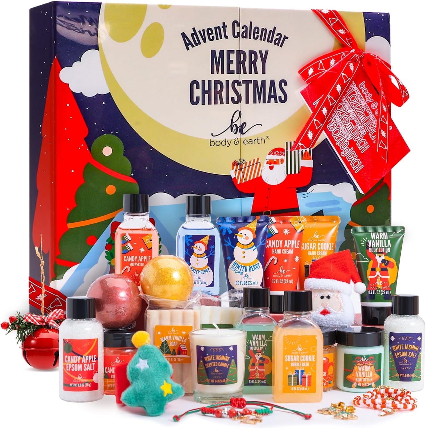 Advent Calendar 2025 Christmas Day Gifts Set for Women, 24Pcs Body Care Beauty Countdown Calendar Holiday Gifts Baskets