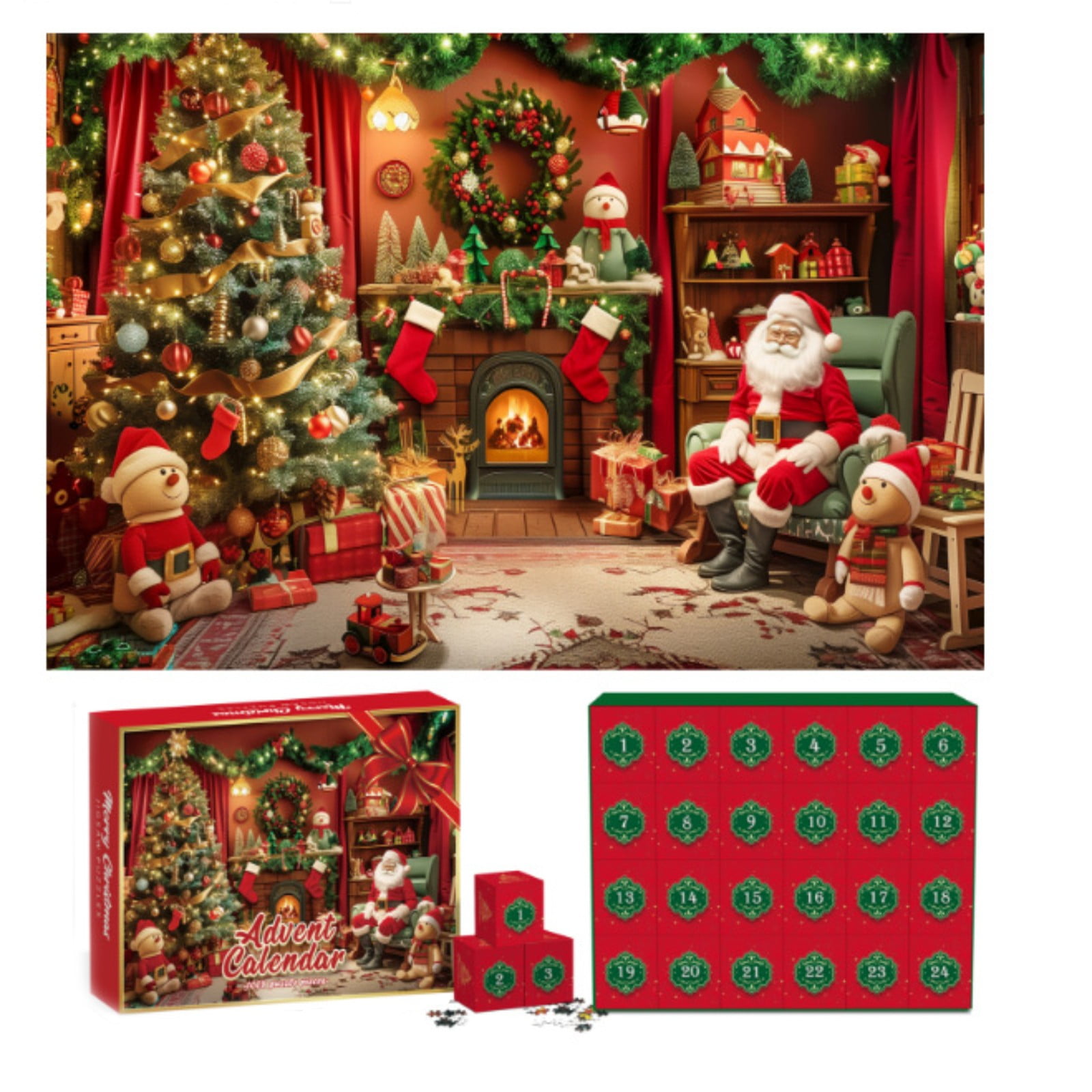 Advent Calendar 2024 Christmas Gifts Christmas Puzzle Advent Calendar 24 Paper Countdown Box