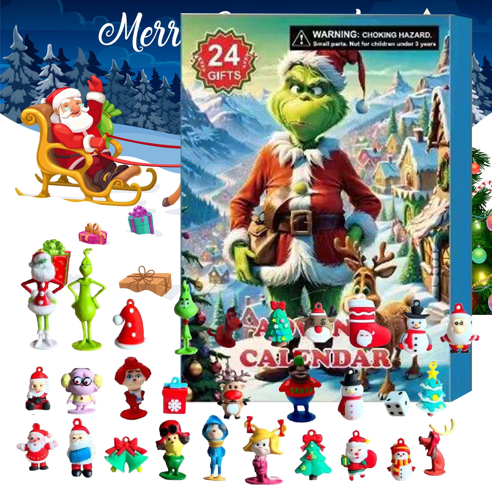 Advent Calendar 2024 Christmas Gifts Merry Christmas Halloween Doll ...
