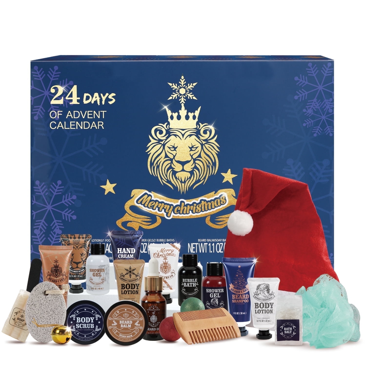 Advent Calendar 2025 Christmas Day Gift Sets for Men, 24 Pcs Surprise Xmas Beard Care Holiday Gift Idea