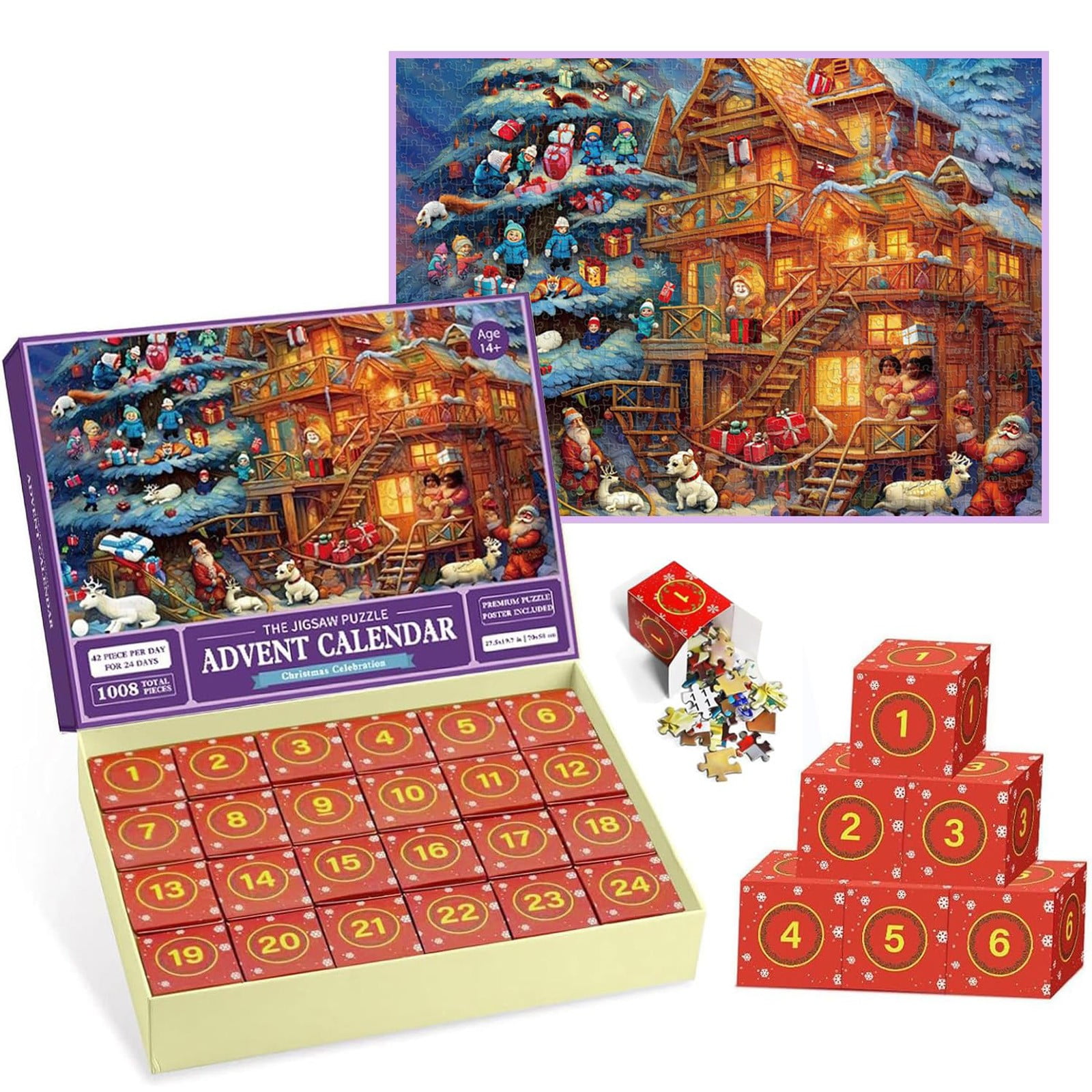 Advent Calendar 2024 Christmas Puzzle for Kids Adults Christmas