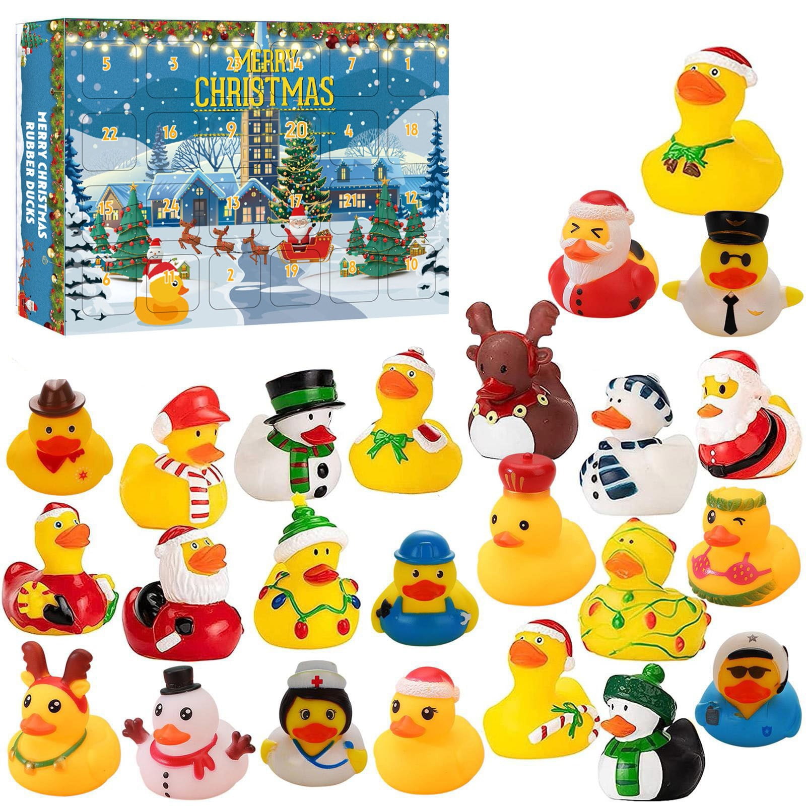 Advent Calendar 2024 Christmas ornaments 24 Rubber Bath Toy Ideas