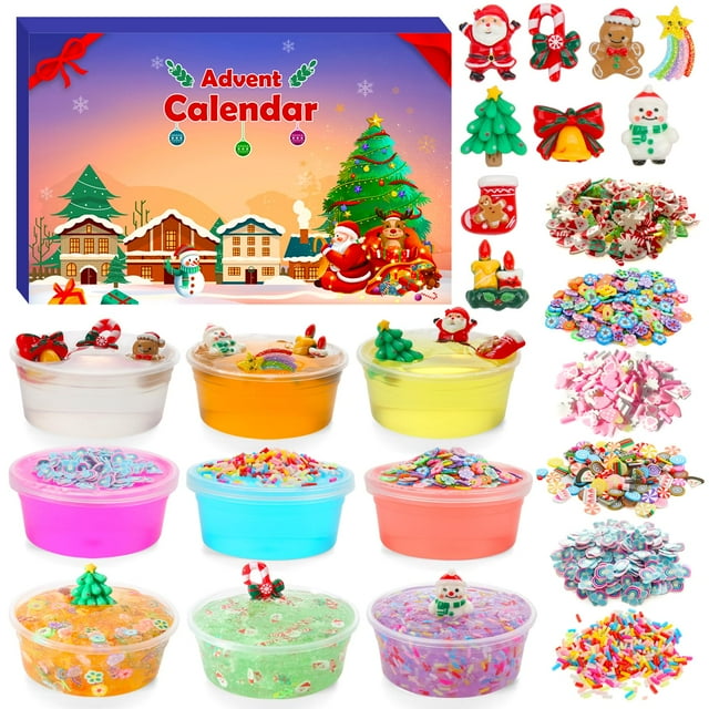 Advent Calendar 2024, DIY Crystal Slime Christmas Countdown Calendar