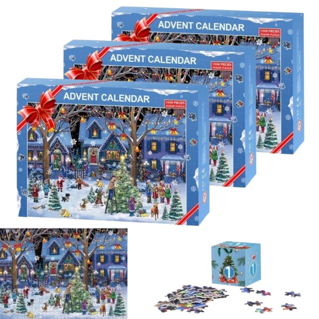 Advent Calendar 2024 Jigsaw Puzzle,24 Box Christmas Countdown Calendar