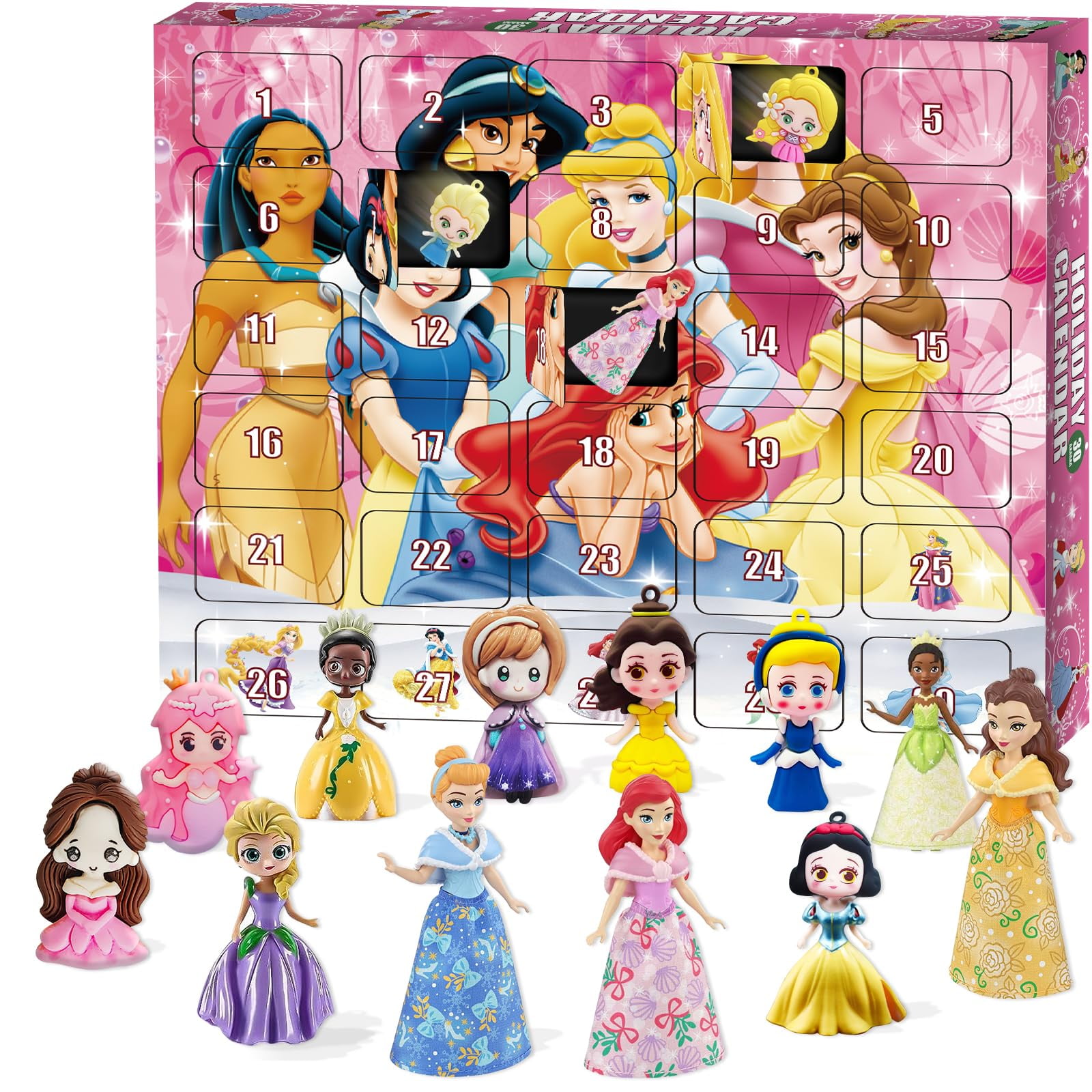 Advent Calendar 2024 Kids, 30 Surprise Christmas Gifts with Princess