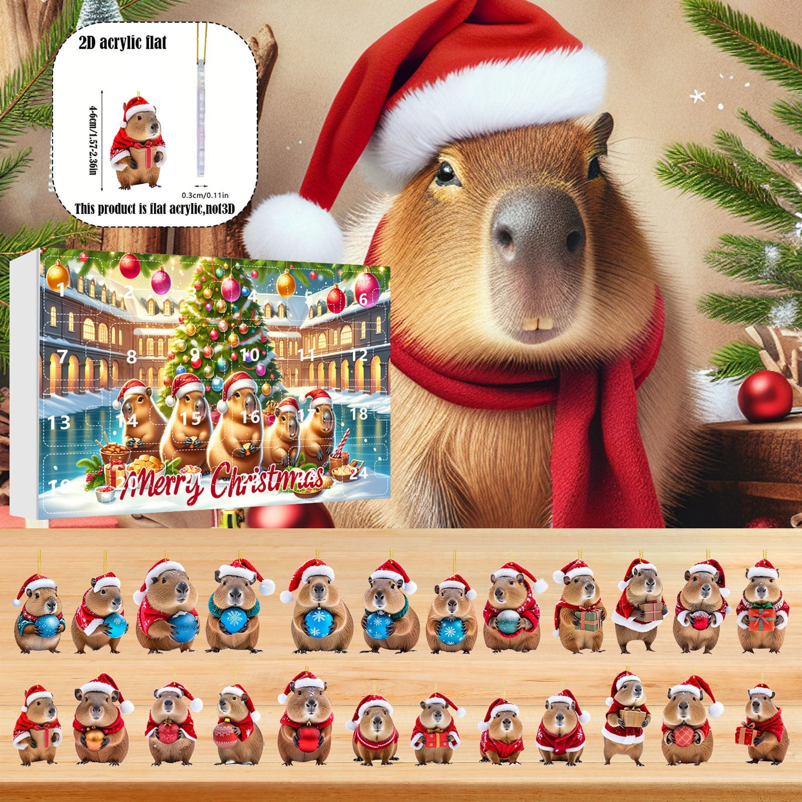 Advent Calendar 2024 Kids Capybara Capybara 2024 Christmas Advent