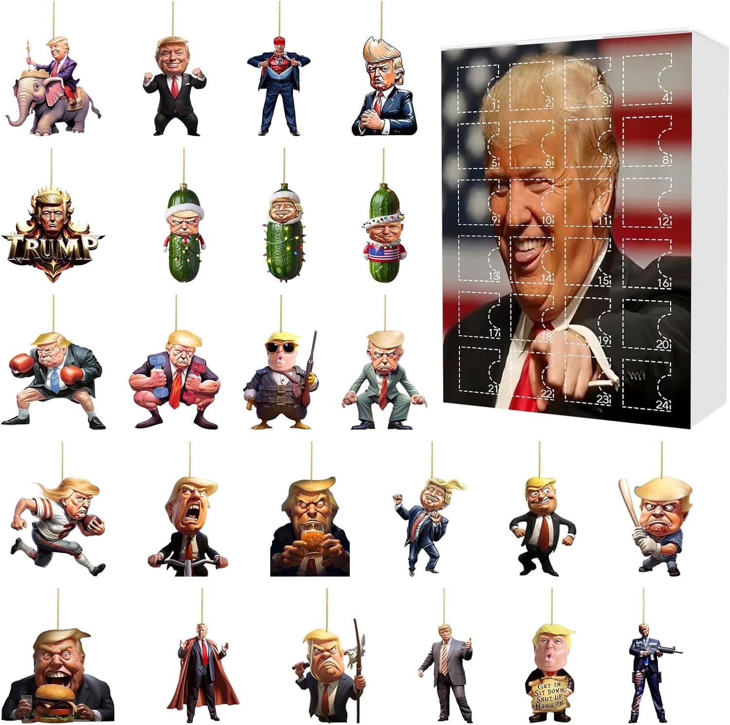 Advent Calendar 2024 - Trump 2D Christmas Acrylic Ornament Advent ...