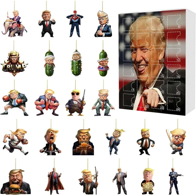 Advent Calendar 2024 Trump 2D Christmas Acrylic Ornament Advent