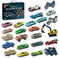 Advent Calendar 2024 for Kids Alloy Car Engineering Car Set for Boys