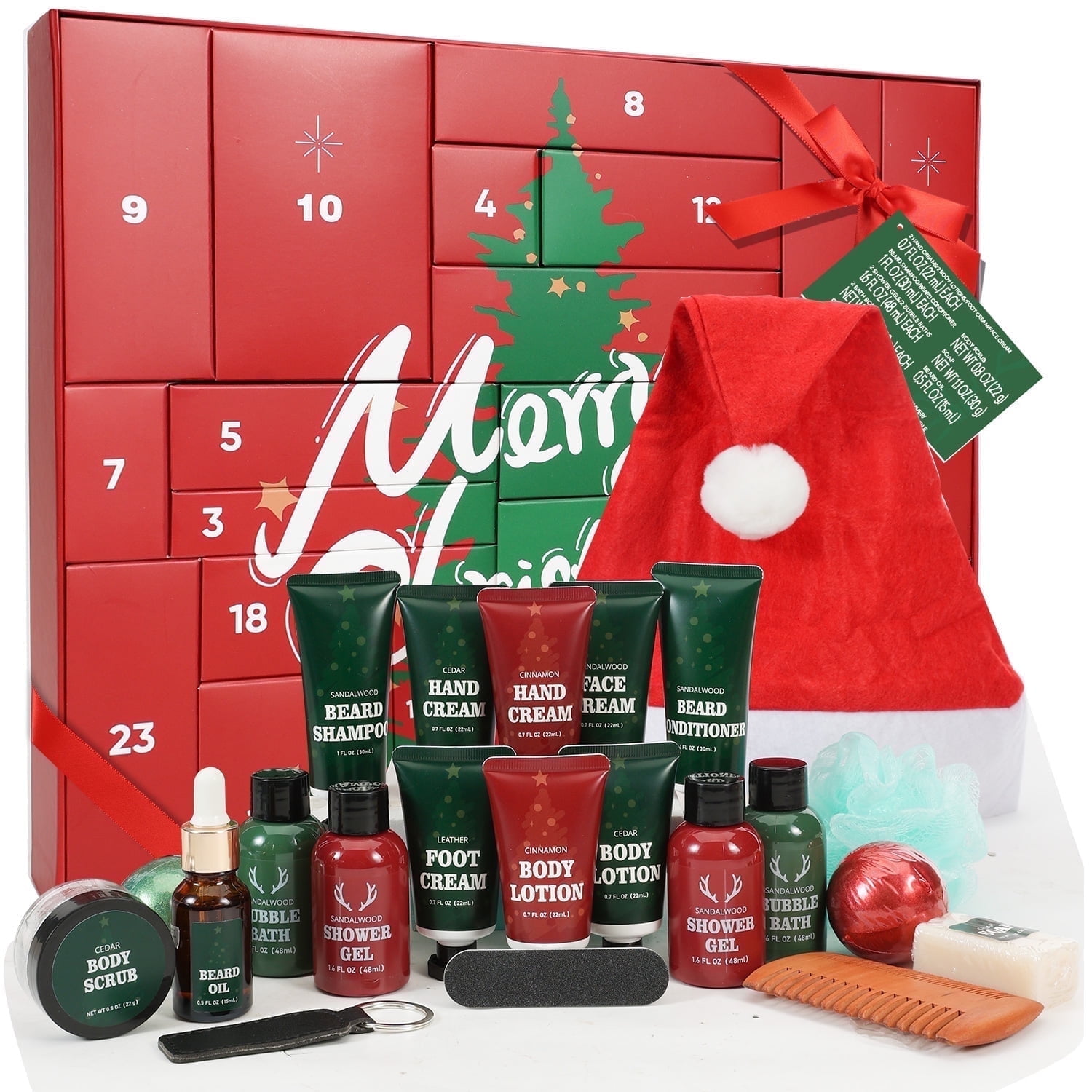 Rinse & Robust Advent Calendar 2025, 24 Pcs Bath and Body Christmas Day Gift Sets for Men Grooming