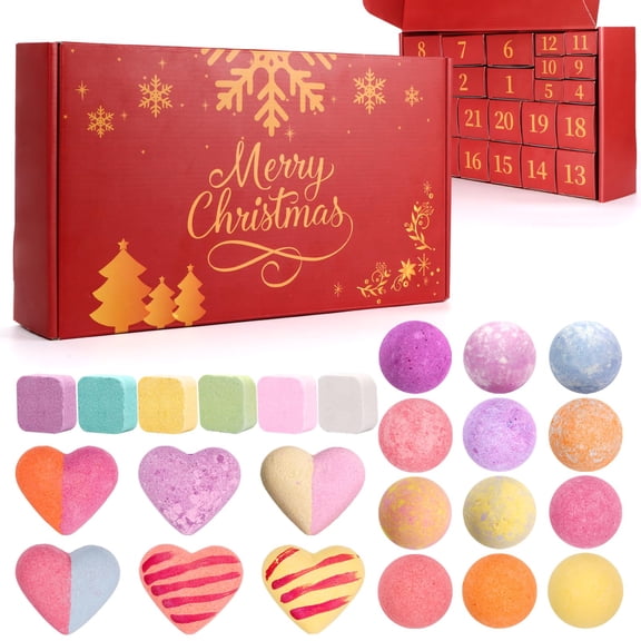 Advent Calendar 2025, Adults Bath Bombs Advent Calendar for Women, 24 Pcs Natural Scents Christmas Countdown Calendar Birthday Gifts for Mom, Wife, Girlfriend, Sister, Her A101