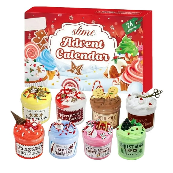 Advent Calendar 2025 - Christmas Countdown Calendar - 24 Days Of Surprises With DIY Slime Craft Kit - Funny Christmas Gifts Toy For Kids Toddlers Girls Tweens
