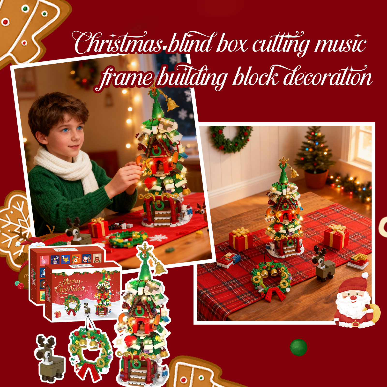 Advent Calendar 2025 Christmas Tree House Building Set with Wreath and ...