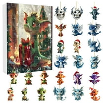 Advent Calendar 2025, Dragon Hanging Ornaments for Christmas Tree Xmas Vacation Countdown Acrylic Pendants Decorations