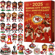 Advent Calendar 2025 Football Kansas City Chiefs,Christmas 24Days Countdown Calendar Caontains 24 Collectible Ornaments,Xmas Gift for Fans & Football Lovers
