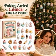 Advent Calendar 2026 with 24 Acrylic Hanging Ornaments, 2D Baking Passion Christmas Countdown Calendar, Collectible Decorations for Tree Window Mantel Office and s