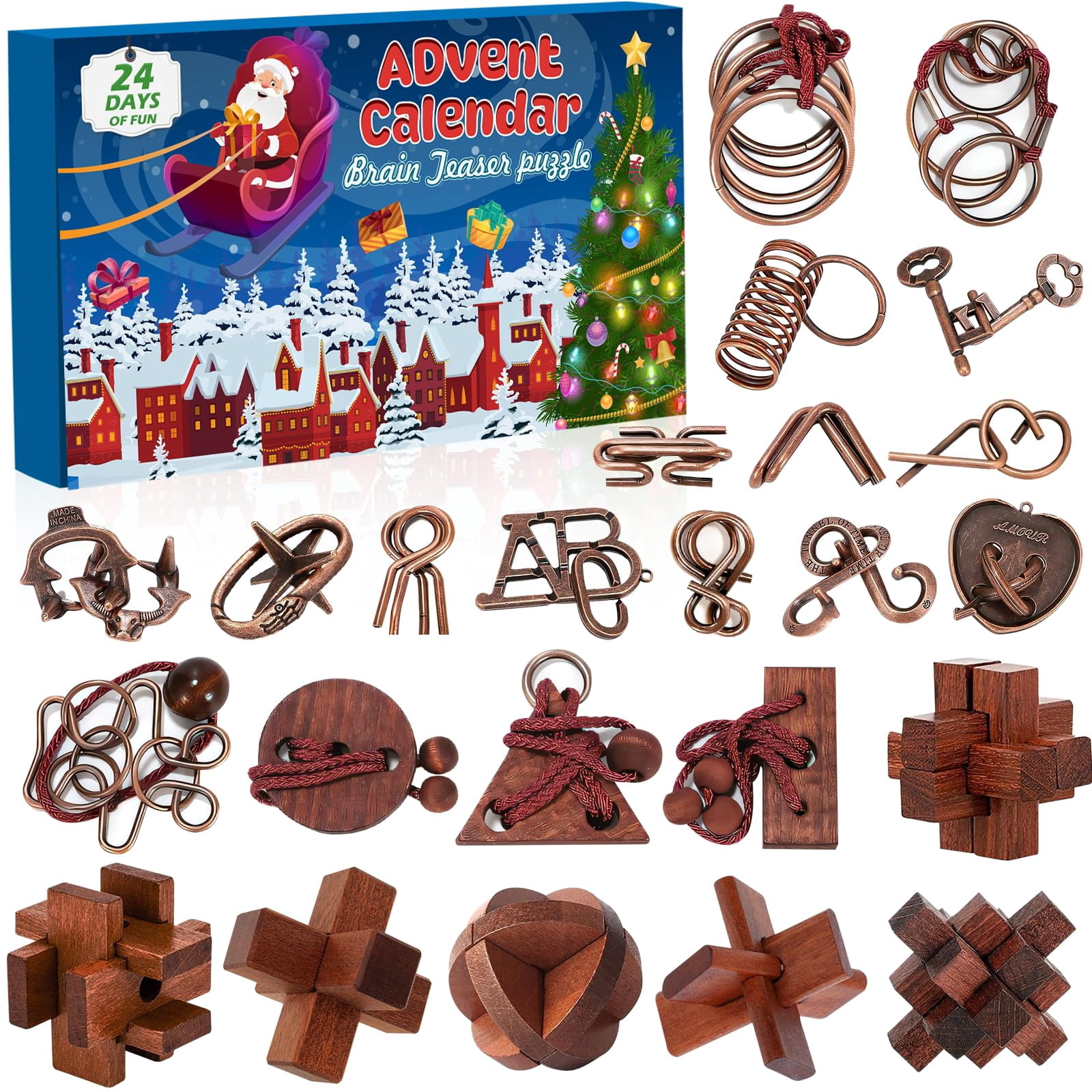 Advent Calendar 2026 Brain Teaser - 24 Days Christmas Countdown ...
