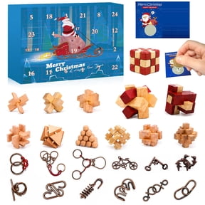 Advent Calendar 2026, Brain Teaser Puzzles Present Box for Kids and Adults, 24 Days Countdown Calendars for Boys Girls, Christmas Advent Calendar with Scratch Card