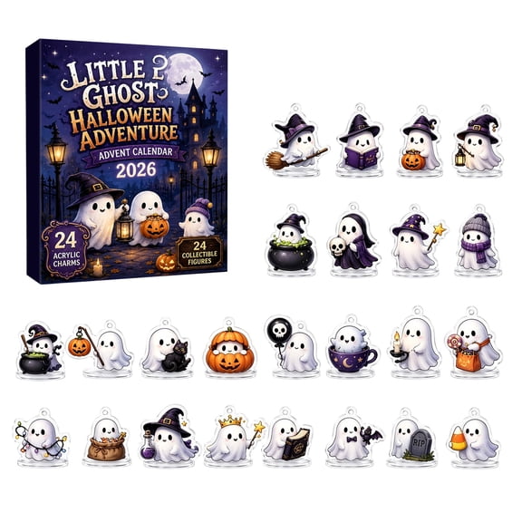 Advent Calendar 2026 Halloween Little Ghost Acrylic Collectible Figures for Home Halloween Party Decor