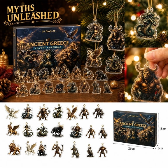 Advent Calendar 2026 Heavenly Legends, 24-Day Countdown with 2D Acrylic Ornament Blind Box, Mythical Hanging Decor for Kids and Adults