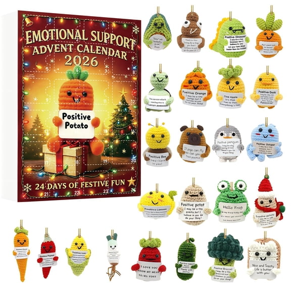 Advent Calendar 2026 for Kids Teens Adults, 24Day Christmas Countdown Calendar with Handmade Crochet Emotional Support Dolls, Ideal Xmas Stocking Stuffer Holiday Gifts