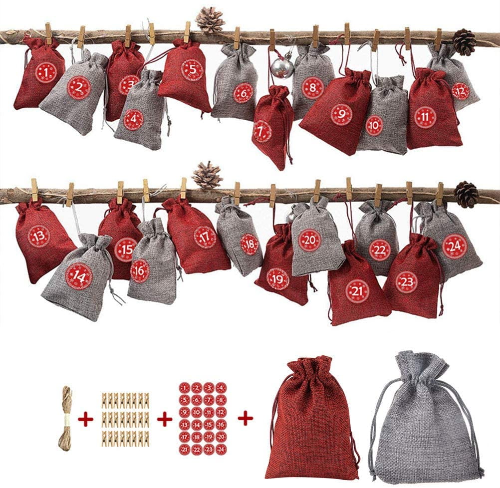 Hessian advent online calendar bags