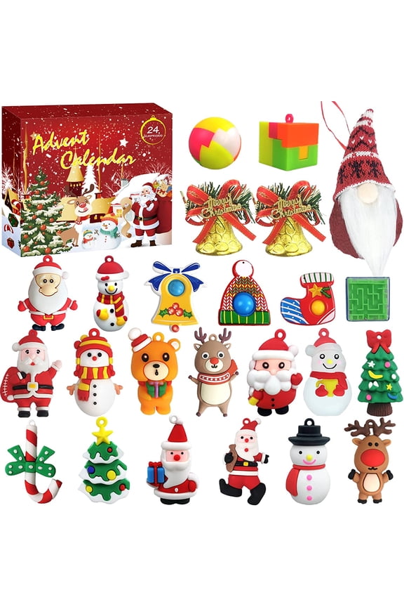 Advent Calendar. 24 Day Christmas Countdown Calendar. Fidget Gifts. Surprise Toy For Christmas Pendant Christmas Tree Decoration Keychain Pendant.