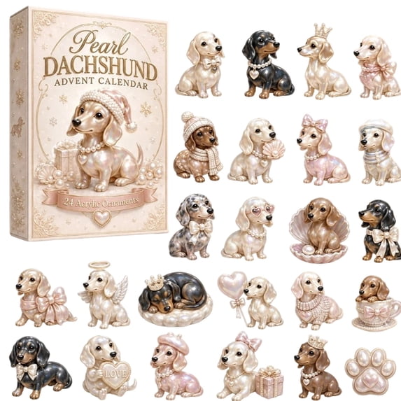 Advent Calendar 24 Days Hanging Dachshund Ornaments, Cute Dachshund Christmas Advent Calendar 2026, Acrylic Dog Countdown Calendar for Holiday Gift