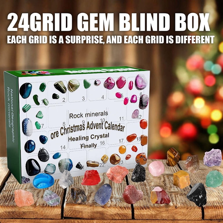 Advent Calendar - 24 Grid Rocks, Minerals & Fossils Healing Crystals Gem  Kit, 24 Days Christmas Countdown Calendars Gifts for Kids Girls Boys  Treasure Ore Guessing Fun Toy - Walmart.com