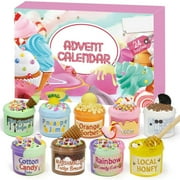 Advent Calendar with 24 Unique Surprise Containers Scented Slime Kit for Kids Fun Countdown Activity Educational DIY Toy Gift for Creative Play and Sensory Development