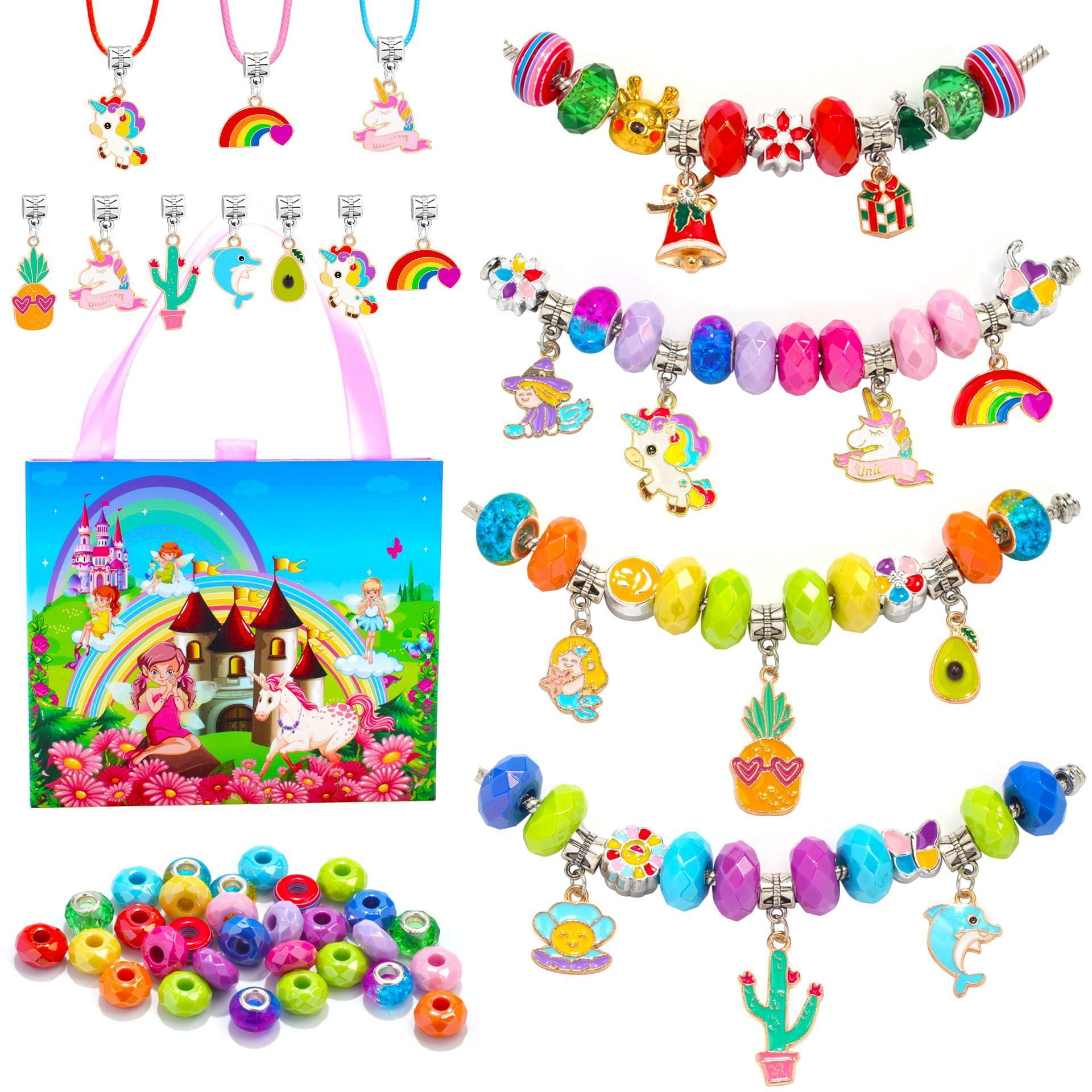 Advent Calendar Charm Bracelet Making Kit for Kids Girl Christmas Countdown Calendars Gift