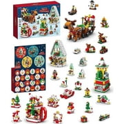 Advent Calendar Christmas Building Set , 24 Days Countdown Toys for Kids , 6 in 1 Christmas Elk Building Blocks Toy
