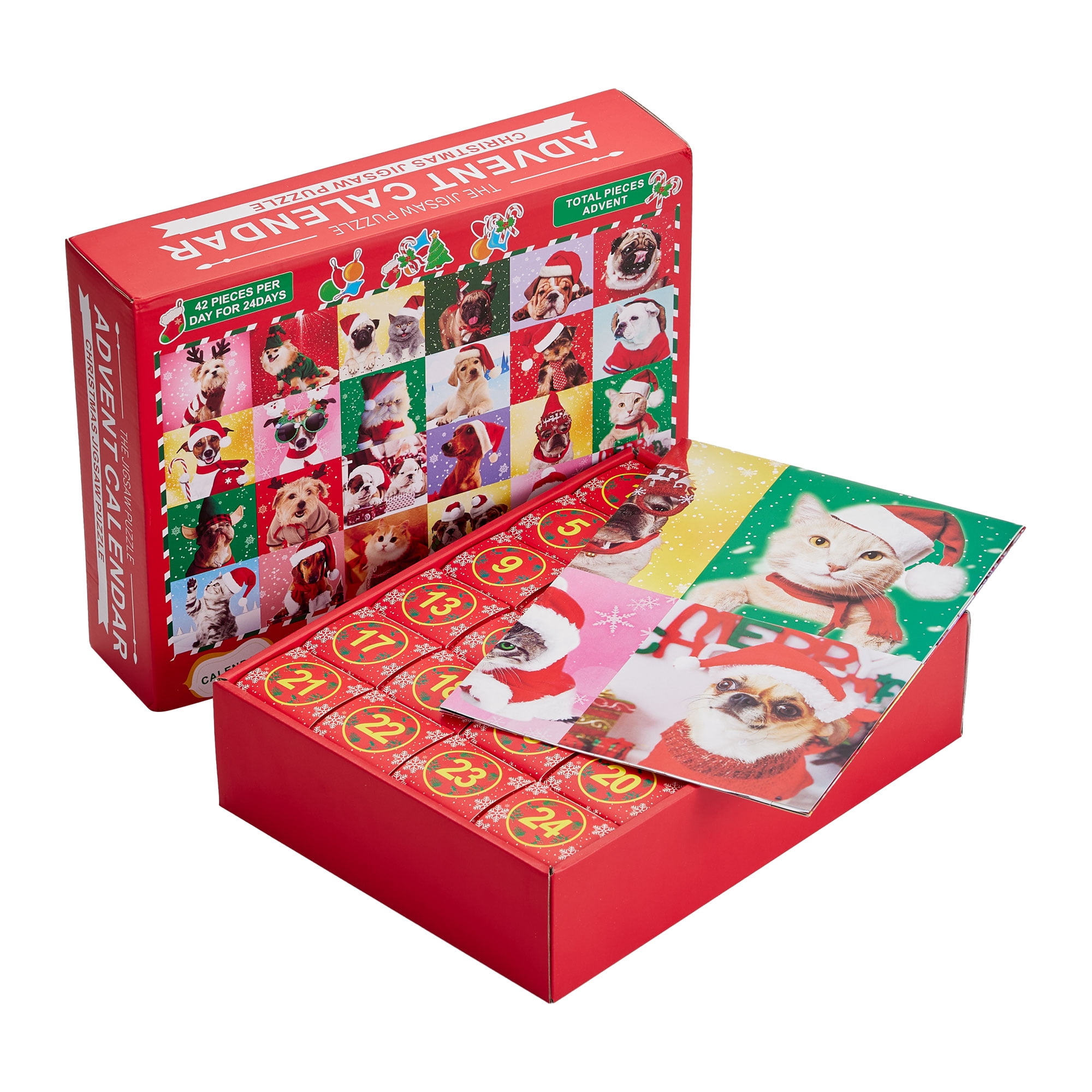 Advent Calendar Christmas Jigsaw Puzzles, Christmas Dogs Cats Christmas ...