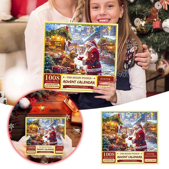Countdown Sets Advent Calendar Christmas Puzzles Family Game 1008 Puzzle 24 Days Countdown Calendar Christmas for Kids Teens Adults