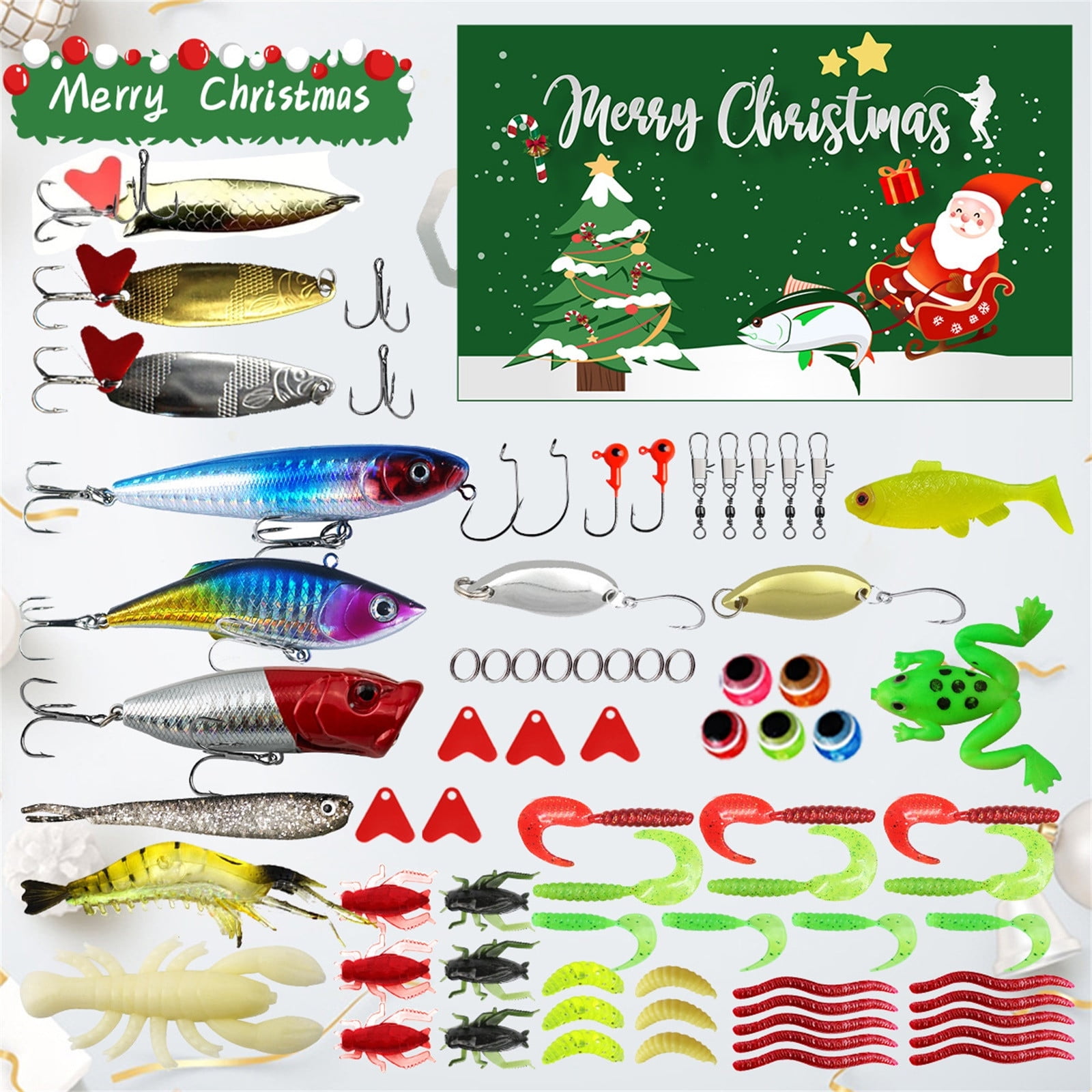Advent Calendar Fishing Christmas Countdown 24 Days Fishing Lures Set