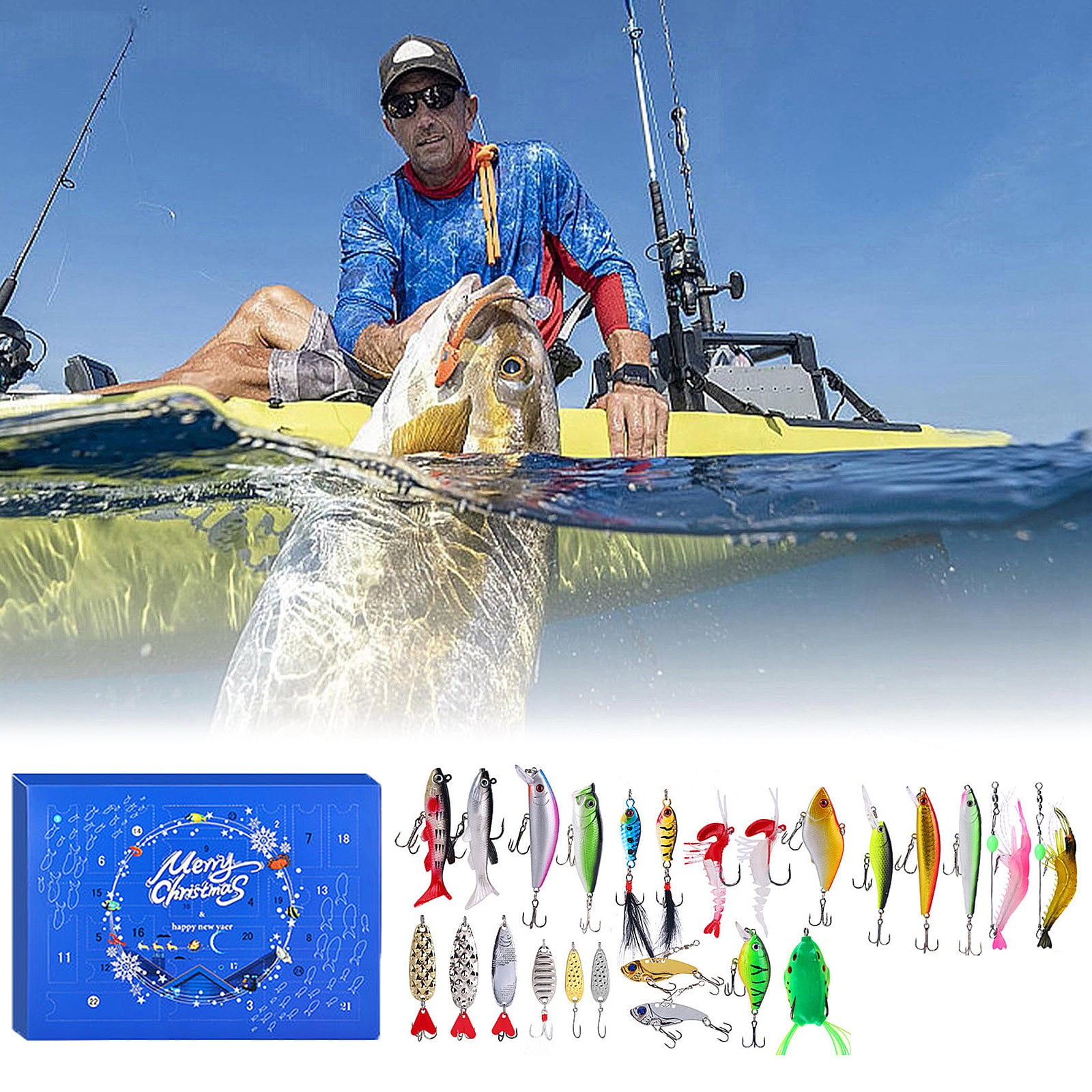 Advent Calendar Fishing Christmas Countdown Set 24 Days Xmas for Men Advent Calendar Fishing Christmas Countdown Set 24 Days Xmas for Men