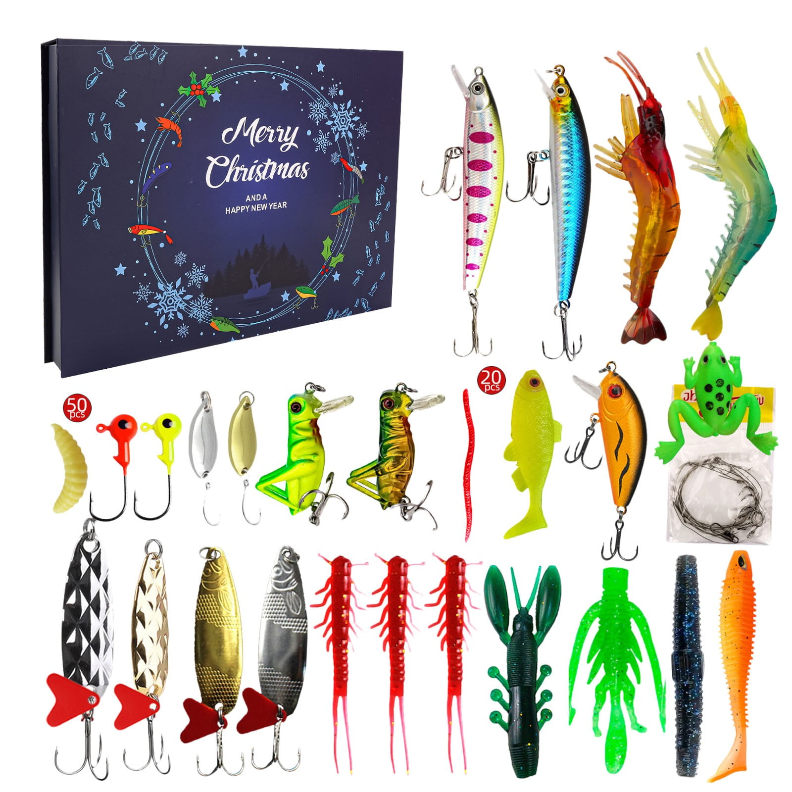 Advent Calendar Fishing Set 2024 Xmas Surprise for Adult Men & Boys