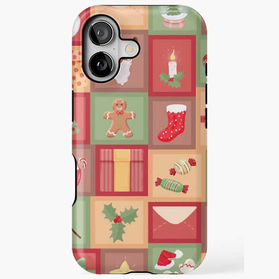 Advent Calendar Holiday Christmas Pattern Artwork iPhone Case 17 11 12 13 14 15 16 Pro Max