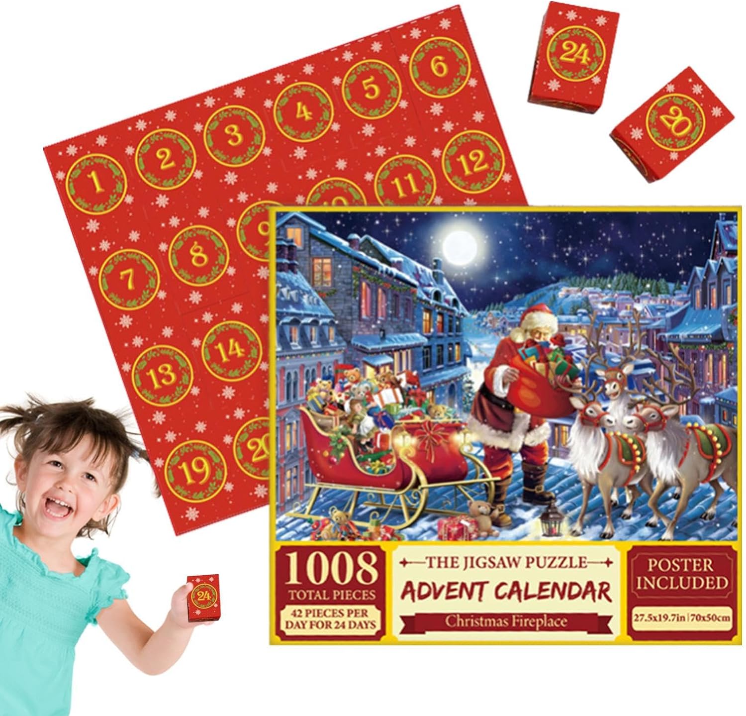 Advent Calendar Puzzle, 2023 Christmas Jigsaw Puzzle for Adults, 1008